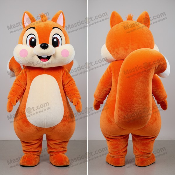 Rust orange wide eyed squirrel mascot - Masticot.com