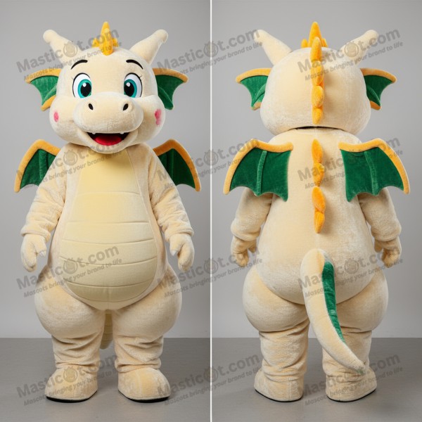 Creamy rounded dragon mascot - Masticot.com
