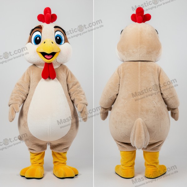 Mascotte en plumes de pintade beige - Pintade - MASTICOT_32090 - Masticot.com
