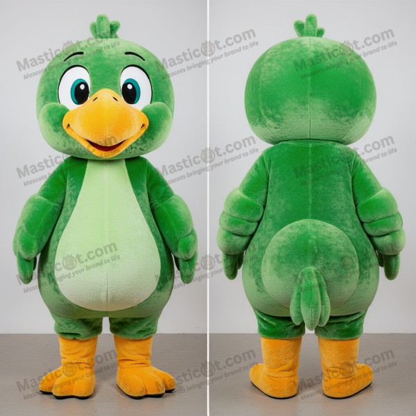 Velvety green playful dodo bird mascot - Masticot.com