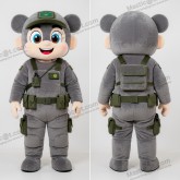 Grijze gepolsterde commando mascotte - Commando - MASTICOT_32207 - Masticot.com