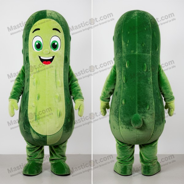 Lime green plush cucumber mascot - Masticot.com