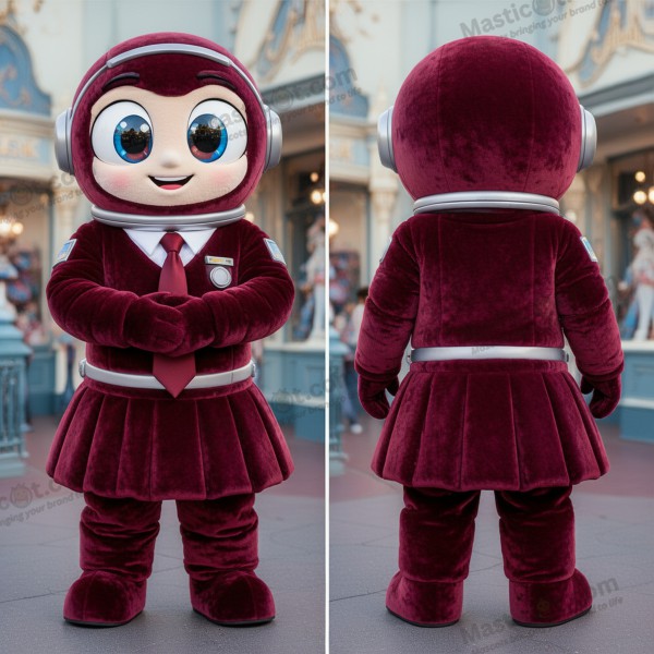 Maroon Fløyelsaktig Astronaut Maskot