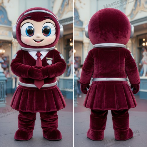 Maroon Fløyelsaktig Astronaut Maskot - Astronaut - MASTICOT_32469 - Masticot.com