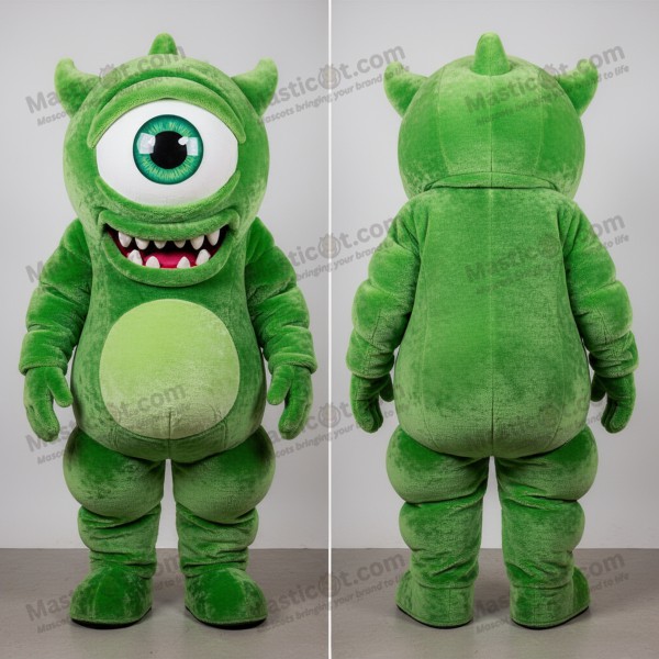 Emerald green broad shouldered cyclops mascot - Masticot.com