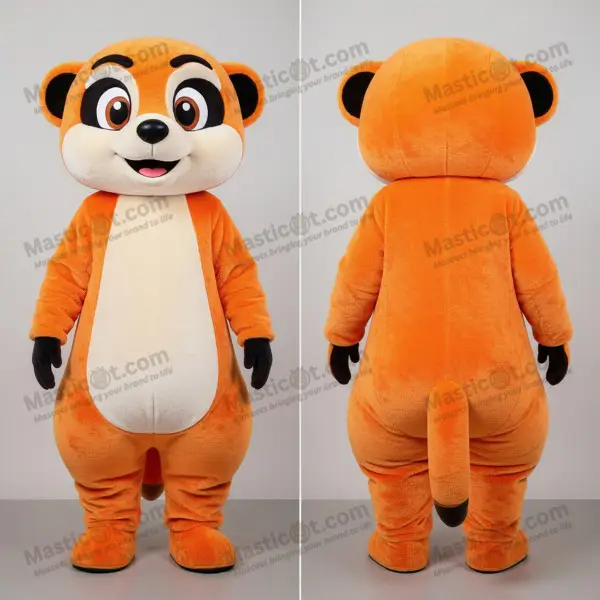 Rust orange wide eyed meerkat mascot - Meerkat - MASTICOT_3213 - Masticot.com
