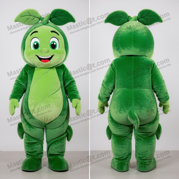 Emerald green towering beanstalk mascot - Beanstalk -