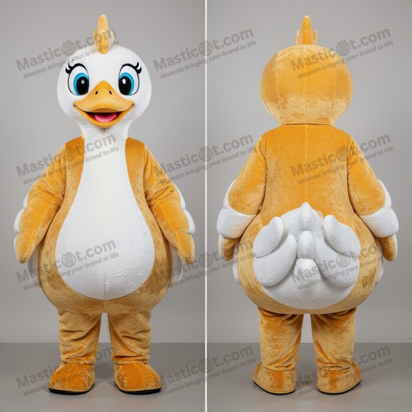 Golden velvety swans mascot - Masticot.com