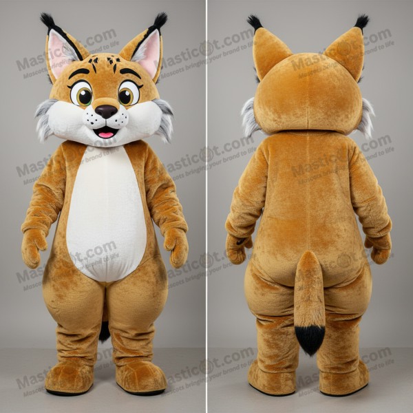 Golden amber expressive lynx mascot - Masticot.com