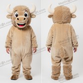 Beige myk bisonmaskot - Bison - MASTICOT_32597 - Masticot.com
