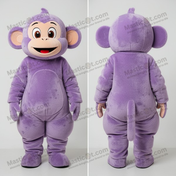 Lavender plush broad shouldered monkey mascot - Masticot.com