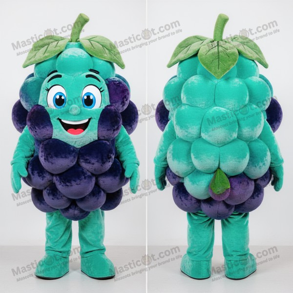 Turquoise plump grape mascot - Masticot.com