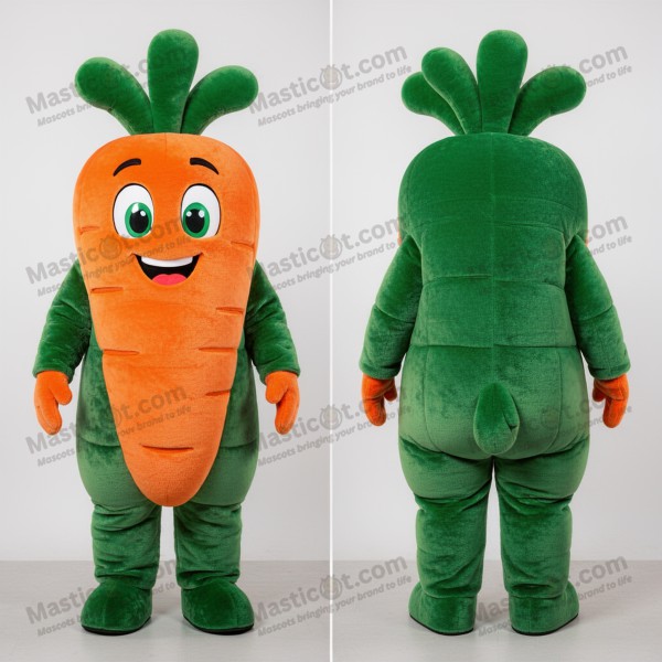 Smaragdgrüne Samt-Karotten-Maskottchen-Kostüm - Masticot.com