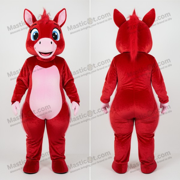 Velvet red gentle mare mascot - Masticot.com