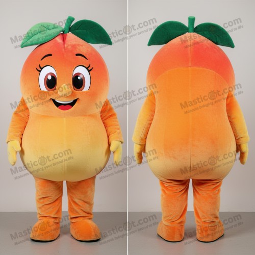Fargerik oransje rund mango-maskot - Masticot.com