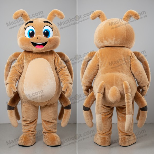 Tan furry oversized spider mascot - Masticot.com