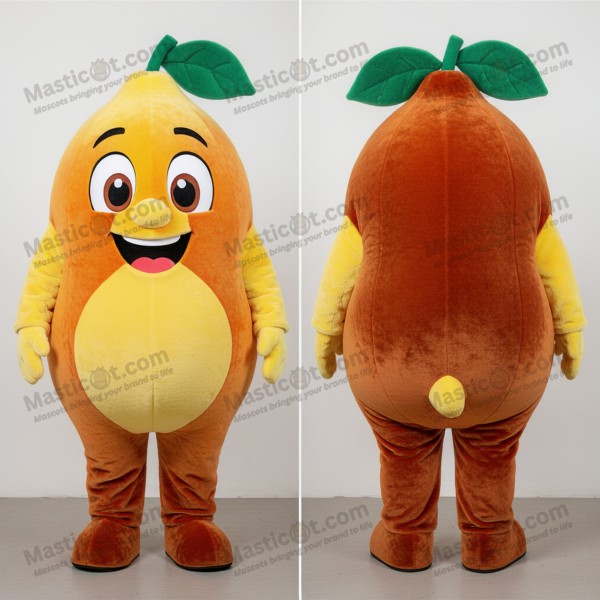 Rust orange plump lemon mascot - Masticot.com