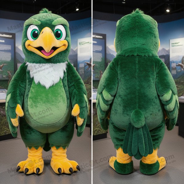 Forest Green Cartoon Haasts Eagle Mascot - Masticot.com