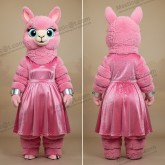 Velvety pink charming alpaca mascot - Alpaca - MASTICOT_32785 - Masticot.com
