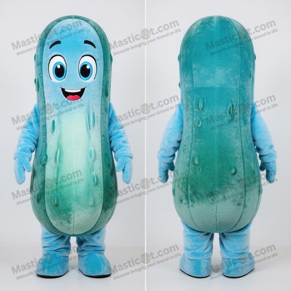 Sky blue plump cucumber mascot - Masticot.com