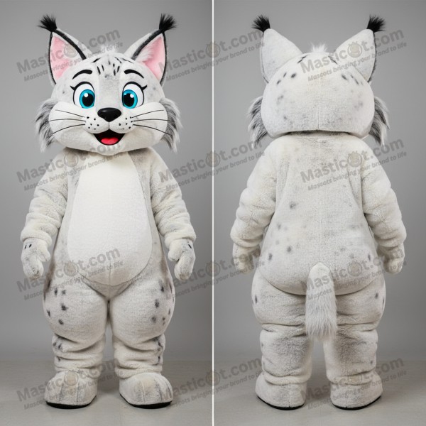 White fluffy lynx mascot - Masticot.com