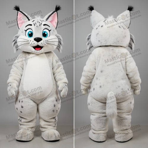 White fluffy lynx mascot - Masticot.com