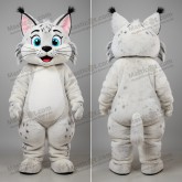 White fluffy lynx mascot - Masticot.com
