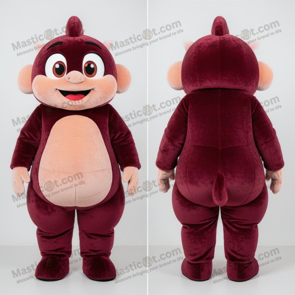 Maroon velvety ceviche mascot - Masticot.com