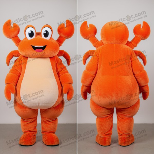 Orange cheerful crab mascot - Masticot.com