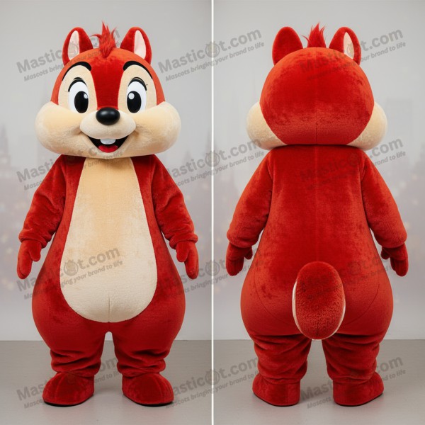 Rust orange fluffy chipmunk mascot - Masticot.com