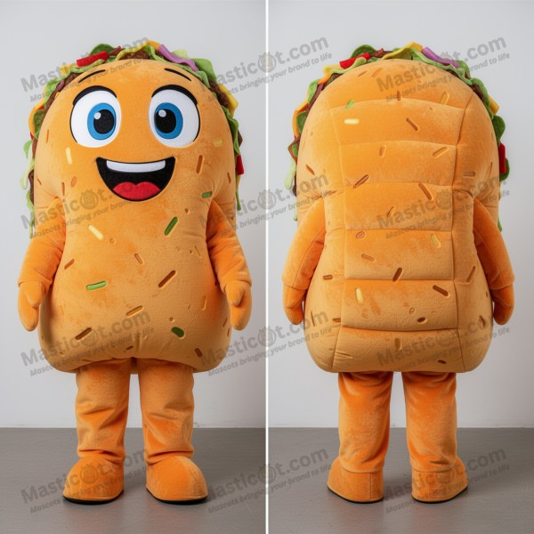 Disfraz de mascota de tacos naranja vibrante - Masticot.com