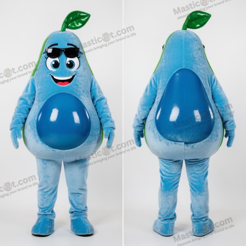 Himmelsblå plump päronmaskot - Päron - MASTICOT_33343 - Masticot.com