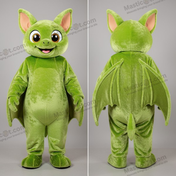 Limoengroene breedvleugelvruchtenvleermuis mascotte - Vleermuis - MASTICOT_33404 - Masticot.com