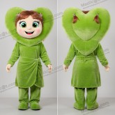 Lime green heart mascot - Heart - MASTICOT_33609 - Masticot.com
