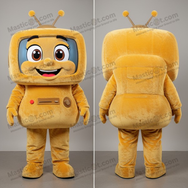 Mascarote de televisão dourado de pelúcia - Masticot.com