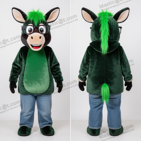 Mascotte Okapi Cartoon Vert Forêt - Okapi - MASTICOT_33822 - Masticot.com