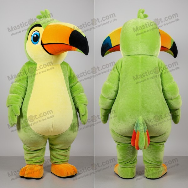 Lime green vibrant toucan mascot - Masticot.com