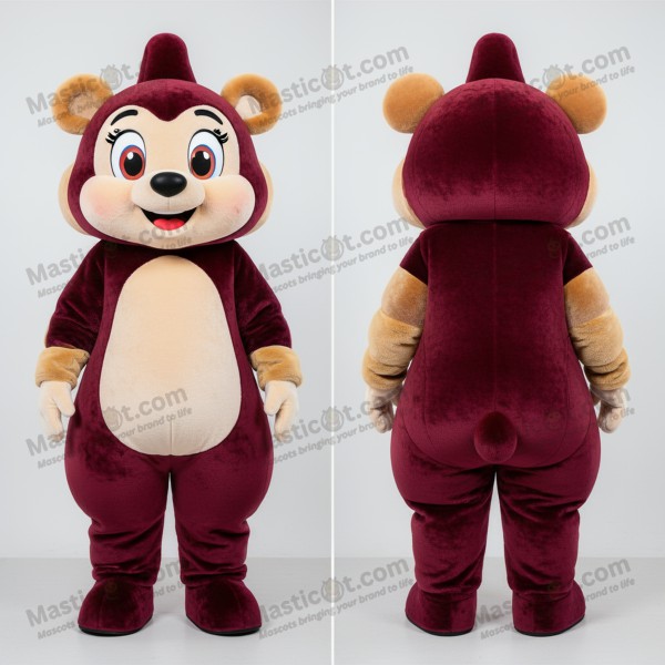 Maroon padded aglet mascot - Masticot.com