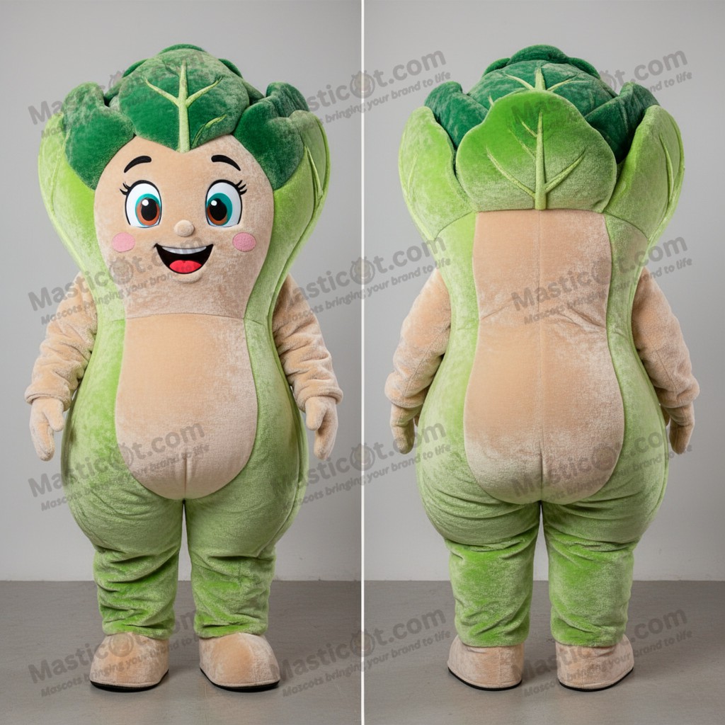 Velvety beige cuddly cabbage mascot - Masticot.com