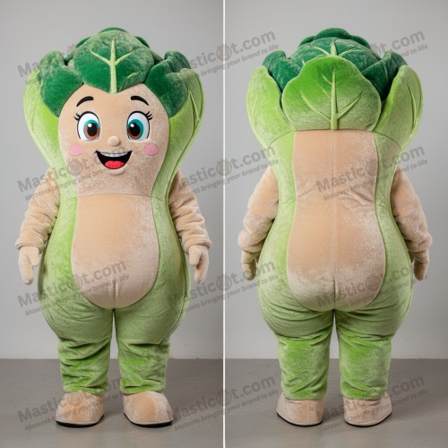 Velvety beige cuddly cabbage mascot - Masticot.com