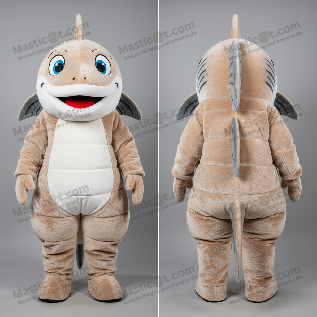 Elegant beige barracuda-maskot - Barracuda - MASTICOT_309 - Masticot.com