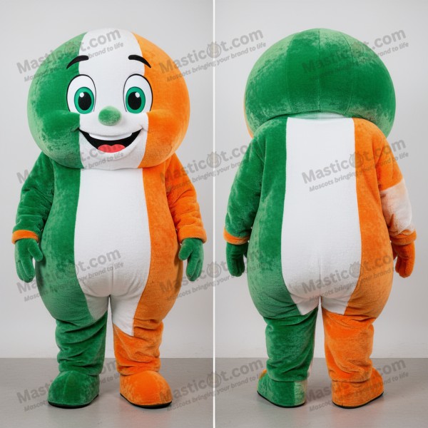 Emerald green broad shouldered irish flag mascot -