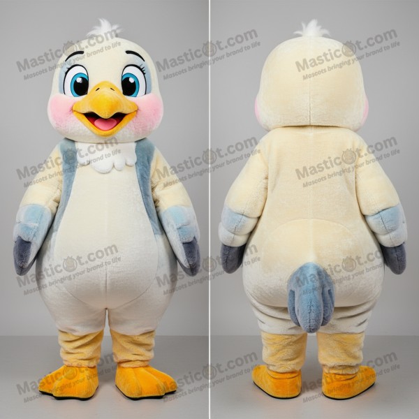 Creamy Cartoon Seagull Mascot - Masticot.com