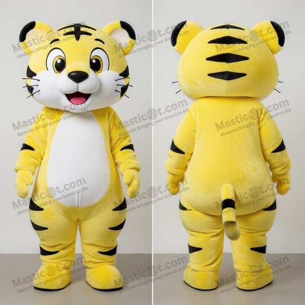 Gul stripete tiger maskotdrakt - Masticot.com