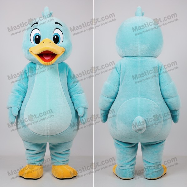 Cyan velvety goose mascot - Masticot.com