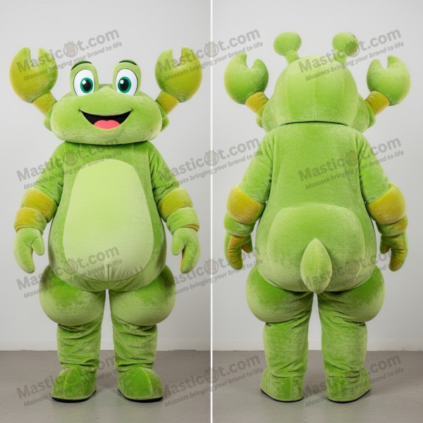 Lime Green Cartoon Crab Mascot - Masticot.com