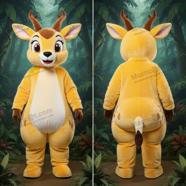 Golden yellow playful gazelle mascot - Masticot.com