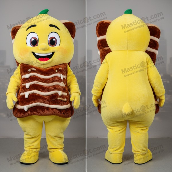 Lemon Yellow Padded Bbq Ribs Mascot - Masticot.com
