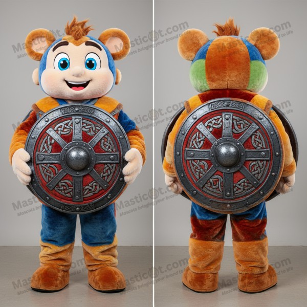 Rust orange cushioned celtic shield mascot - Masticot.com
