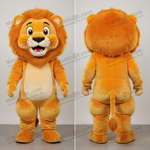 Golden Cartoon Lion Mascot - Masticot.com